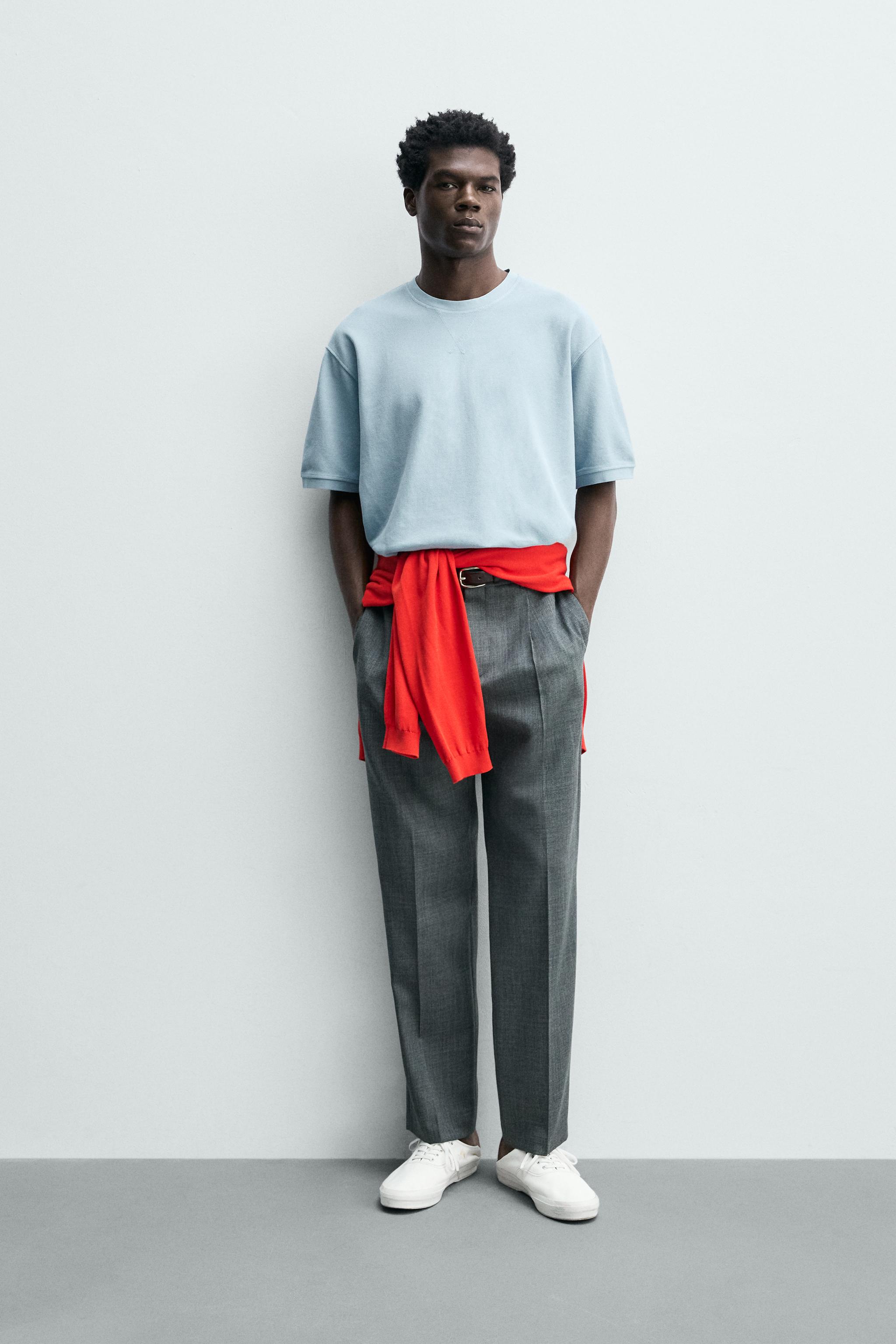 REGULAR FIT PIQUÉ TEXTURED SWEATSHIRT